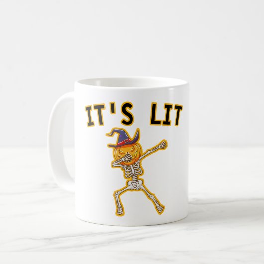 ES IST LIT - DABBING HALLOWEEN SKELETON PUMPKIN KAFFEETASSE (Vorderseite Links)