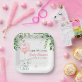 Es ist Mädchen! Niedliches kleines Elefantenbaby m Pappteller (Party)