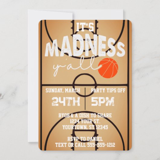 Es ist Madness Y'all Basketball Watch Party Einladung (Vorderseite)
