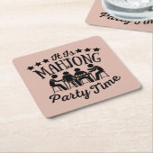 Es ist Mahjong Party Zeit | Funny mahjong Rechteckiger Pappuntersetzer (angewinkelt)