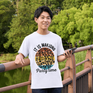 Es ist Mahjong Party Zeit Funny mahjong T-Shirt