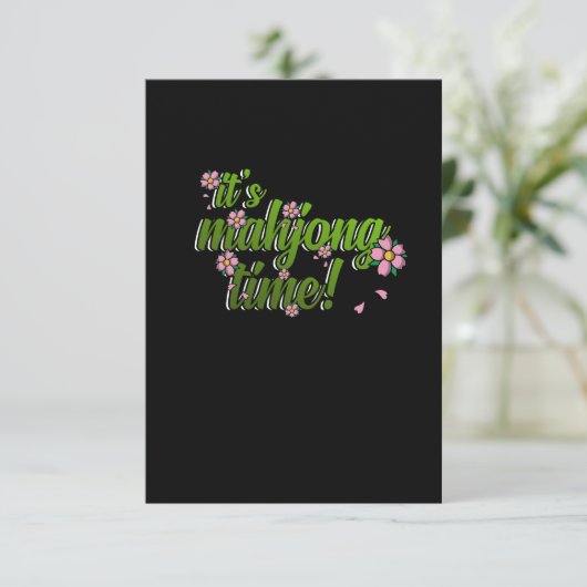 Es ist Mahjong Time Game Mahjong Player Games RSVP Karte (Stehend Vorderseite)