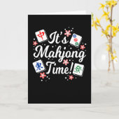 Es ist Mahjong Zeit für alle Mahjong Queens & PLer Karte (Gelbe Blume)