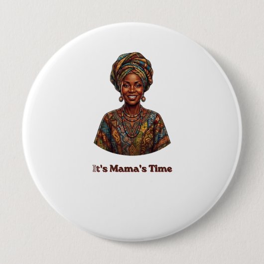 Es ist Mamas Zeit - Afrika 2026 Weltmeisterschaft Button (Vorderseite)