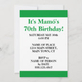 Es ist Mamos 70. Geburtstagsfeier Einladung (Rückseite)