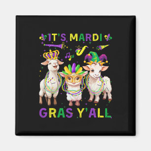 Es ist Mardi Gras, ihr Ziegen Narrenmaske Perlen F Magnet