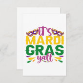Es ist Mardi Gras Y'all Funny Carnival Party Gesch Dankeskarte (Vorne/Hinten)