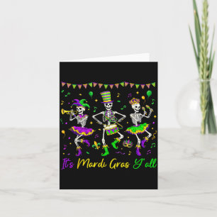 Es ist Mardi Gras Yall Lustiger Skelett-Mardi-Gras Karte