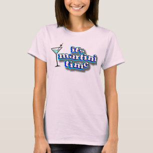 Es ist Martini-Zeit-Damen-rosa T-Shirt