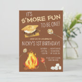 Es ist mehr Spaß EINS zu sein! S'mores Birthday Pa Einladung (Stehend Vorderseite)