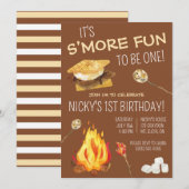 Es ist mehr Spaß EINS zu sein! S'mores Birthday Pa Einladung (Vorne/Hinten)