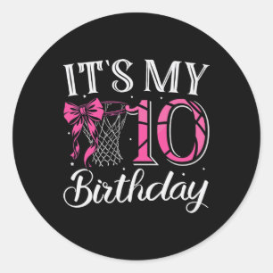 Es ist mein 10. Geburtstag Coquette Sketll Mädchen Runder Aufkleber