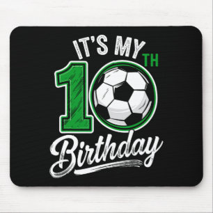 Es ist mein 10. Geburtstag Fußball 10 Jahre alt Ge Mousepad
