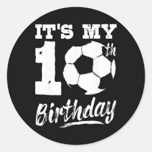 Es ist mein 10. Geburtstag Fußballspieler 10. Gebu Runder Aufkleber