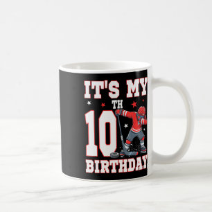 Es ist mein 10. Geburtstag Junge Eishockey Dabbing Kaffeetasse