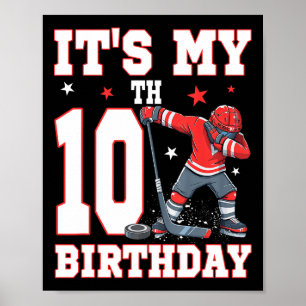 Es ist mein 10. Geburtstag Junge Eishockey Dabbing Poster