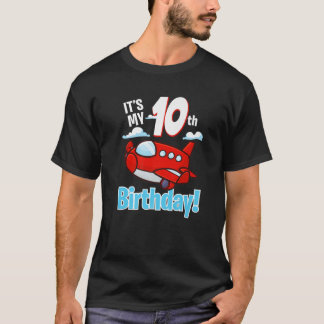 Es ist mein 10. Geburtstag Niedlicher Flugzeugspie T-Shirt