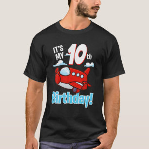 Es ist mein 10. Geburtstag Niedlicher Flugzeugspie T-Shirt