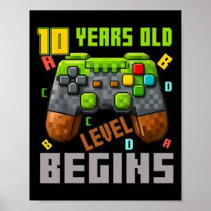 Es ist mein 10. Geburtstag Pixel Gaming Controller Poster