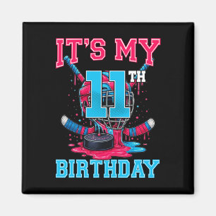 Es ist mein 11. Geburtstag Hockey 11 Jahre alte Ei Magnet