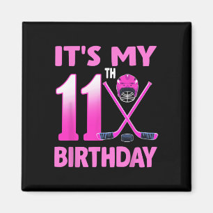 Es ist mein 11. Geburtstag Mädchen Eishockey 11 Ja Magnet