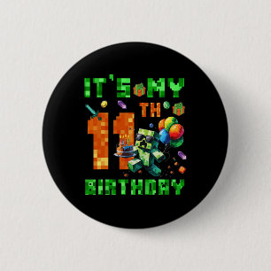 Es ist mein 11. Geburtstag Pixel-Nummer Videospiel Button