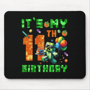 Es ist mein 11. Geburtstag Pixel-Nummer Videospiel Mousepad