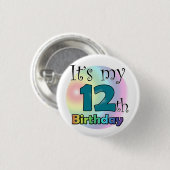 Es ist mein 12. Geburtstag Button (Vorne & Hinten)