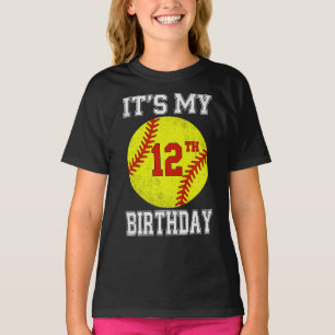 Es ist mein 12. Geburtstag Mädchen Softball 12 Jah T-Shirt