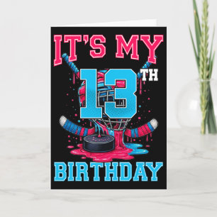 Es ist mein 13. Geburtstag Hockey 13 Jahre alter E Karte