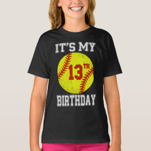 Es ist mein 13. Geburtstag Mädchen Softball 13 Jah T-Shirt