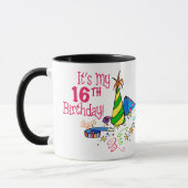 Es ist mein 16. Geburtstag (Party-Hüte) Tasse (Links)