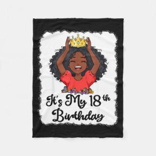 Es ist mein 18. Geburtstag Schwarze Mädchen Prinze Fleecedecke