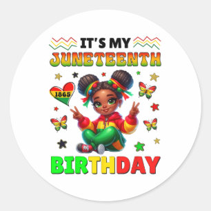 Es ist mein 19. Juni Geburtstag für Mädchen Ki Runder Aufkleber