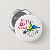 Es ist mein 20. Geburtstag (Party-Hüte) Button (Vorne & Hinten)