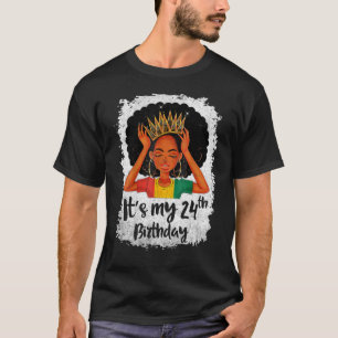 Es ist mein 24. Geburtstag 24 Jahre alte schwarze T-Shirt