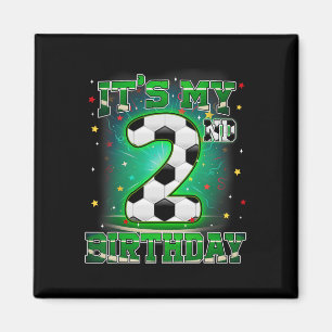 Es ist mein 2. Geburtstag Jungen Fußball 2 Jahre a Magnet