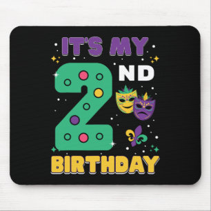 Es ist mein 2. Geburtstag Mardi Gras 2 Jahre alte  Mousepad