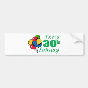 Es ist mein 30. Geburtstag (Ballone) Autoaufkleber