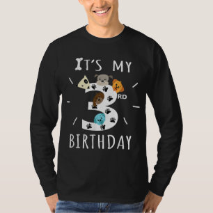 Es ist mein 3. Geburtstag Hund Lover Thema 3 Jahre T-Shirt