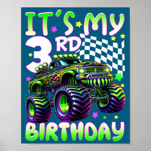 Es ist mein 3. Geburtstag Jungen Monstertruck 3 Ja Poster