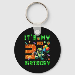 Es ist mein 3. Geburtstag Pixel-Nummer Videospiel  Schlüsselanhänger