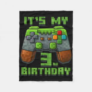 Es ist mein 3. Geburtstagsshirt Gamer Video Pixels Fleecedecke