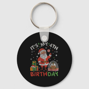 Es ist mein 4. Geburtstag-lustiger Weihnachten San Schlüsselanhänger