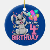 Es ist mein 4. Geburtstagskrabbit 4. Geburtstag 4 Keramik Ornament (Hinten)