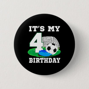 Es ist mein 4-jähriger Geburtstag Fußball 4. Party Button