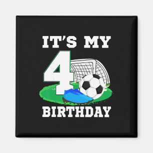 Es ist mein 4-jähriger Geburtstag Fußball 4. Party Magnet