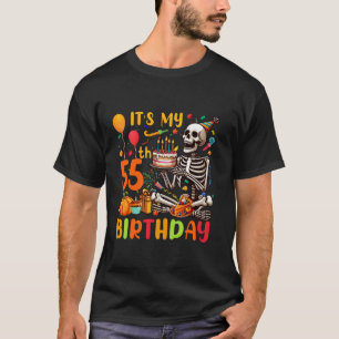 Es ist mein 55. Geburtstag Erntedank Fall Skelett T-Shirt