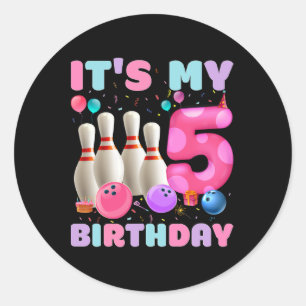Es ist mein 5 Geburtstag Bowling 5. Geburtstag Par Runder Aufkleber