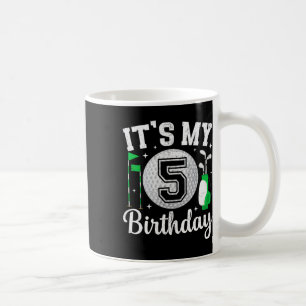 Es ist mein 5. Geburtstag Golf 5 Jahre alter Golfs Kaffeetasse